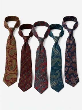 Men's Paisley Silk Tie Pack - Assorted Classic Colors